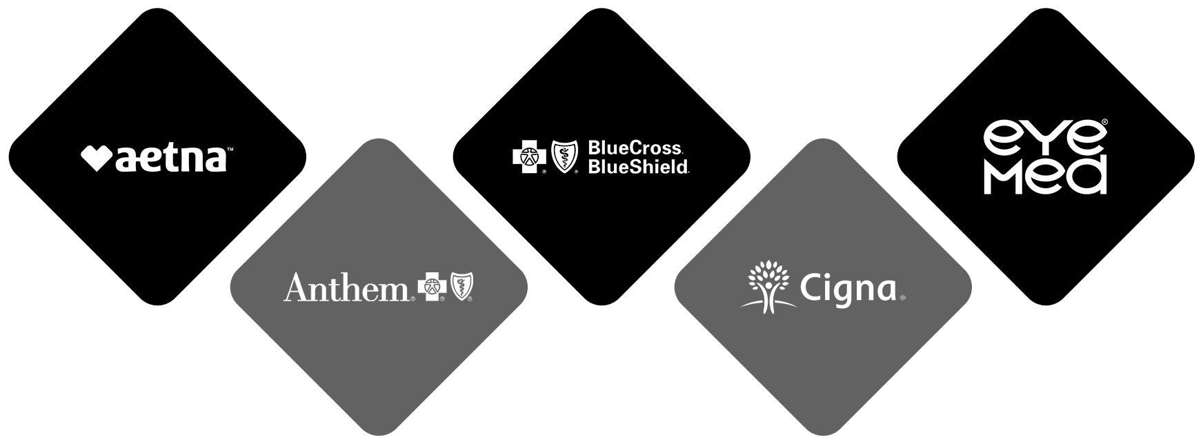 Aetna, Anthem, BlueCross Blue Shield, Cigna, Eye Med Insurance Logos - See Breeze Optometry Aetna, Anthem, BlueCross Blue Shield, Cigna, Eye Med Insurance Logos - See Breeze Optometry